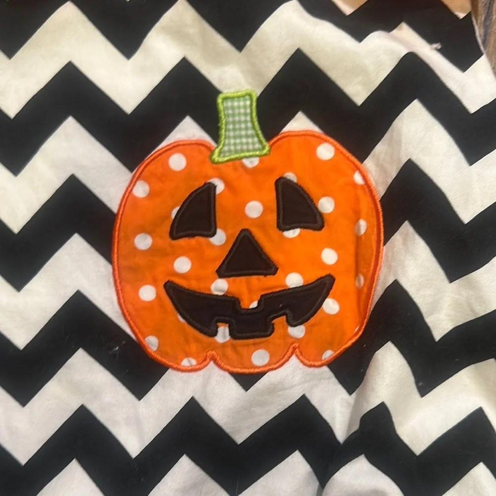 Orange and Black Halloween One Piece with Chevron Pattern - Picture 2 of 5